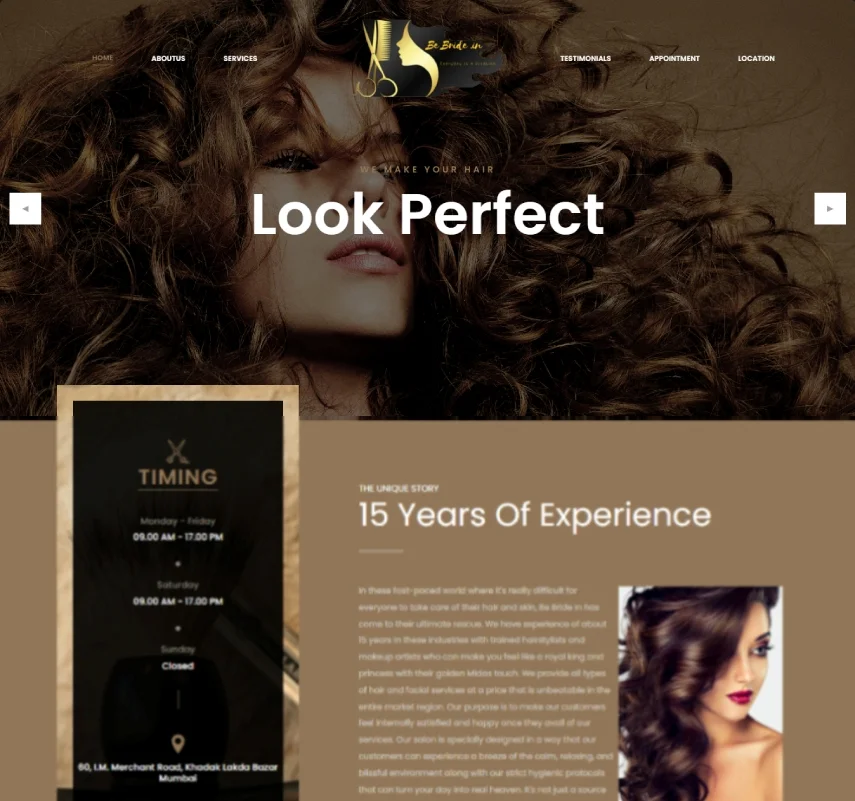 Salon & Spa website