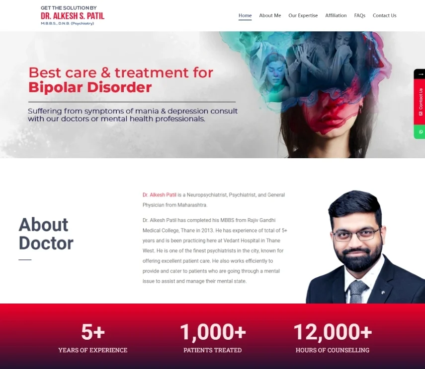 Psychiatrists wordpress Website 