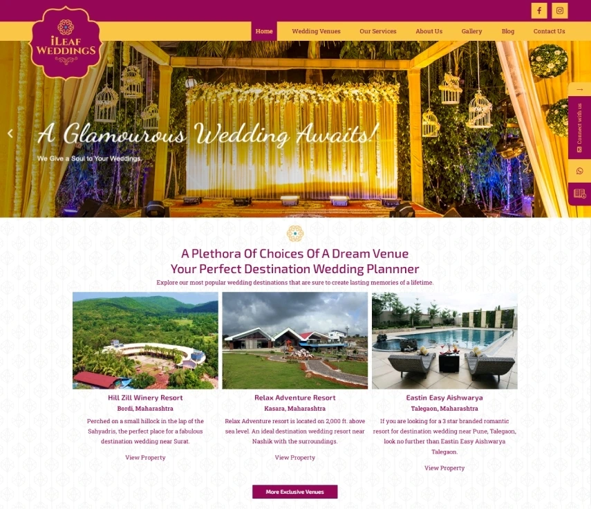 Wedding organizer Website